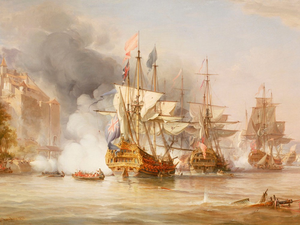 Painting of the capture of Puerto Bello 21 November 1739